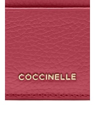 COCCINELLE METALLIC SOFT  Suport plat pentru card din piele lemn de trandafir - Portofele femei - 3