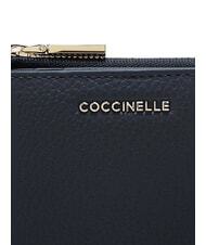 COCCINELLE METALLIC SOFT Suport card din piele albastru miezul nopții - Portofele femei - 3