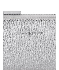 COCCINELLE METALLIC SOFT Suport card din piele SILVER - Portofele femei - 3