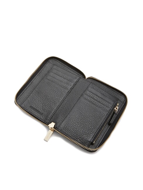 METALLIC SOFT  Portofel mediu din piele negru - Portofele femei