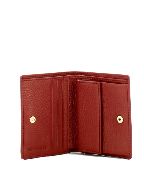 METALLIC SOFT  Portofel mic din piele coniac - Portofele femei