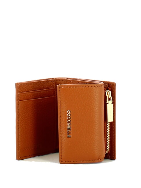 METALLIC SOFT Portofel din piele pietrișată CUIR - Portofele femei