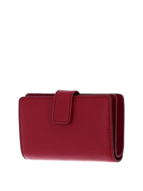 METALLIC SOFT Portofel din piele texturata sangrie - Portofele femei