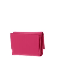 COCCINELLE METALLIC SOFT Portofel dublu din piele ciocanita fucsia nou - Portofele femei - 5