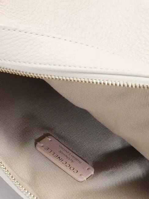 TEBE Geantă mică din piele texturată alb - Genți femei