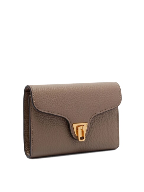 BEAT SOFT Portofel mediu din piele ciocănită taupe cald - Portofele femei