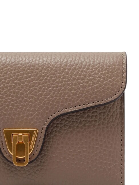 BEAT SOFT Portofel mediu din piele ciocănită taupe cald - Portofele femei