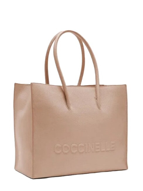 MYRTHA MAXI LOG Geantă de cumpărături din piele ciocănită rozete - Genți femei