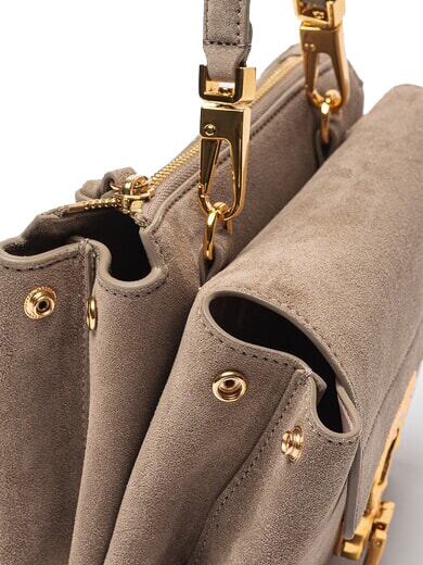 ARLETTIS SUEDE DROPLET Geantă mini din piele cu curea de umăr taupe cald - Genți femei