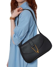 COCCINELLE HIMMA Geantă de umăr din piele ciocănită negru - Genți femei - 5