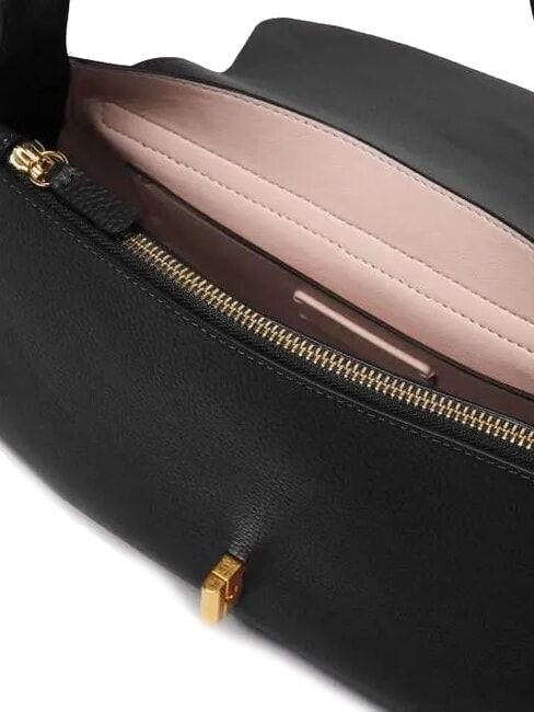 HIMMA Geantă de umăr din piele ciocănită negru - Genți femei