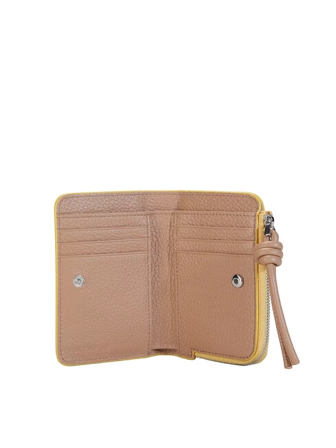 MYRTHA MAXI LOG Portofel mediu din piele cu fermoar pudră pi / taupe - Portofele femei