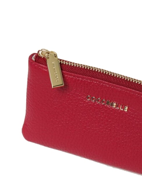 METALLIC SOFT Poșetă plic pentru monede sangrie - Portofele femei