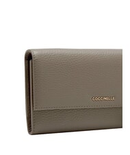 COCCINELLE METALLIC SOFT Geantă de umăr din piele cu curea de m&acirc;nă taupe cald - Genți femei - 3