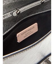 COCCINELLE MAGIE 2NITE SMOOTH Geantă de m&acirc;nă din piele metalizată SILVER - Genți femei - 6