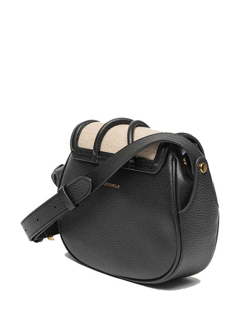 CARMY CANVAS Geantă de umăr din piele și p&acirc;nză natural / noir - Genți femei