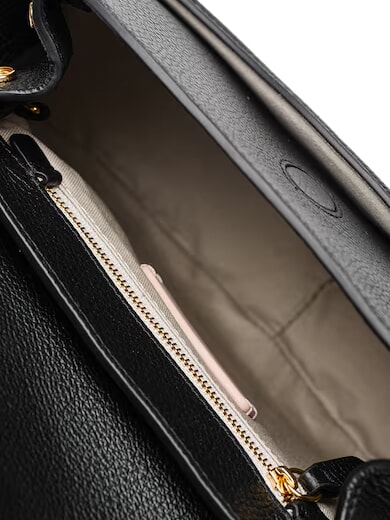 CARMY CANVAS Geantă de umăr din piele și p&acirc;nză natural / noir - Genți femei