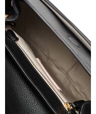 COCCINELLE CARMY CANVAS Geantă de umăr din piele și p&acirc;nză natural / noir - Genți femei - 4