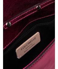 COCCINELLE MAGIE 2NITE SMOOTH Geantă de m&acirc;nă din piele metalizată sangrie - Genți femei - 6