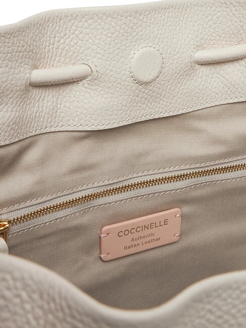 ISABELA CANVAS Geantă hobo din p&acirc;nză și piele natural/alb - Genți femei