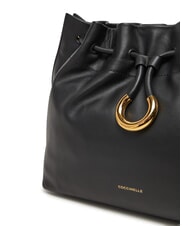 COCCINELLE ISABELA Geantă tip găleată din piele negru - Genți femei - 3