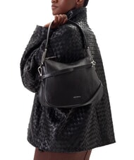 COCCINELLE MAGIE WRINKLED Geantă de umăr din piele cu curea de umăr negru - Genți femei - 5