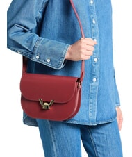 COCCINELLE DEW SHINY CALF Geantă de umăr din piele periată coniac - Genți femei - 4