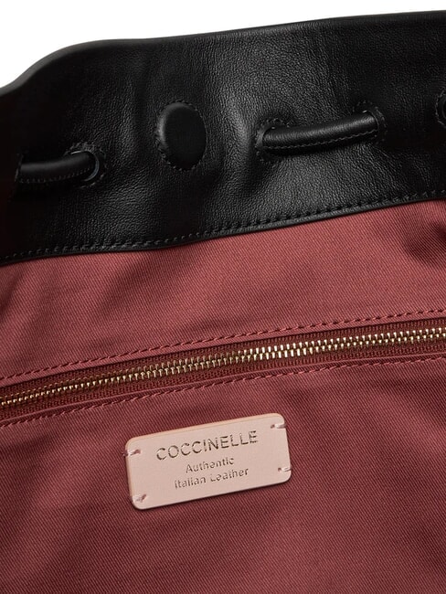 ISABELA Geantă de umăr din piele moale negru - Genți femei