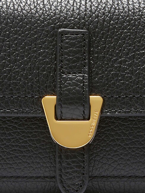 CAMPUS Portofel mediu din piele ciocănită negru - Portofele femei