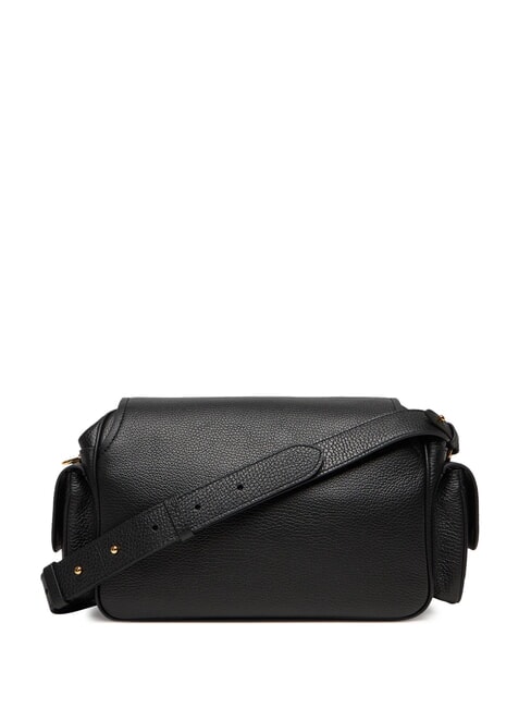 CAMPUS Geantă de umăr din piele ciocănită negru - Genți femei