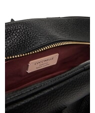 COCCINELLE CAMPUS Geantă de umăr din piele ciocănită negru - Genți femei - 6