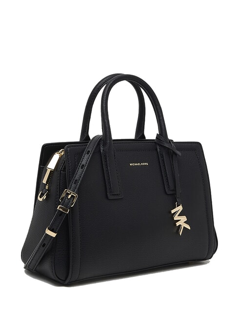 LAILA Geantă de m&acirc;nă din piele cu curea de umăr negru - Genți femei