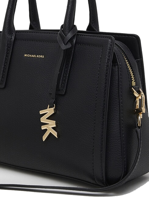 LAILA Geantă de m&acirc;nă din piele cu curea de umăr negru - Genți femei