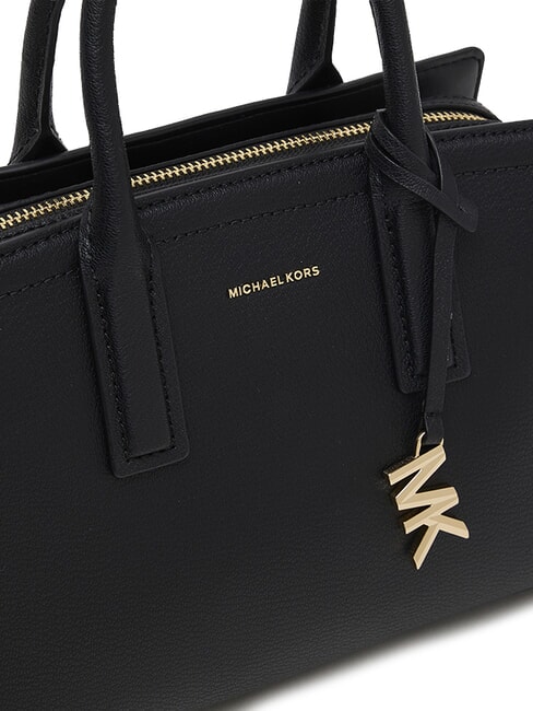 LAILA Geantă de m&acirc;nă din piele cu curea de umăr negru - Genți femei