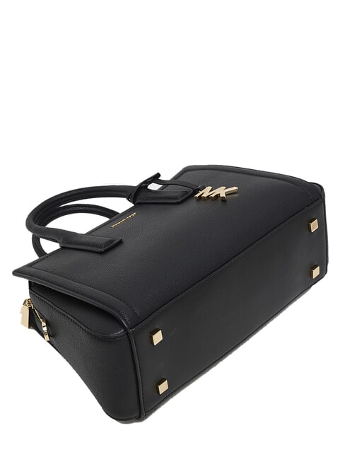 LAILA Geantă de m&acirc;nă din piele cu curea de umăr negru - Genți femei