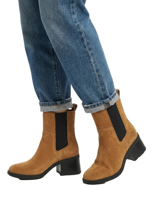 BELLEVAUX Ghete la gleznă piele &icirc;ntoarsă maro mediu - Pantofi femei