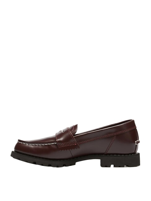NOREEN Mocasini din piele burgundy fullgrain - Pantofi femei