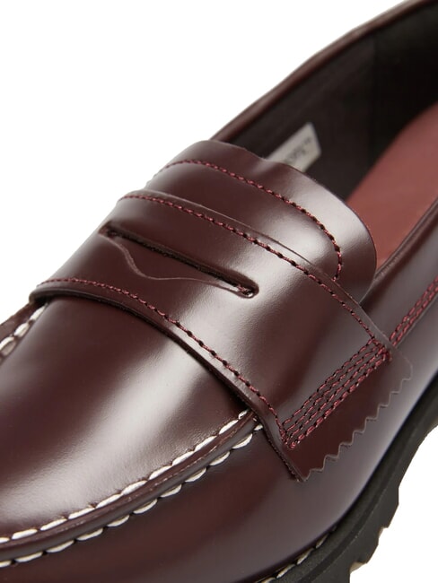 NOREEN Mocasini din piele burgundy fullgrain - Pantofi femei