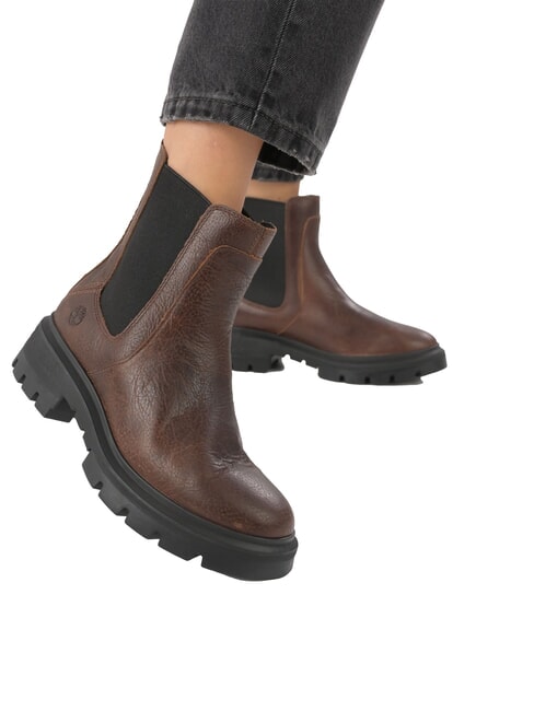 CORTINA VALLEY Ghete din piele pentru gleznă păm&acirc;nt de ghiveci - Pantofi femei