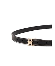 TOMMY HILFIGER TH LOGO Curea subțire din piele negru - Curele - 4