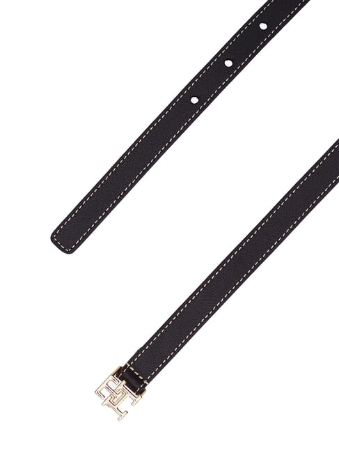 TH LOGO Curea subțire din piele negru - Curele