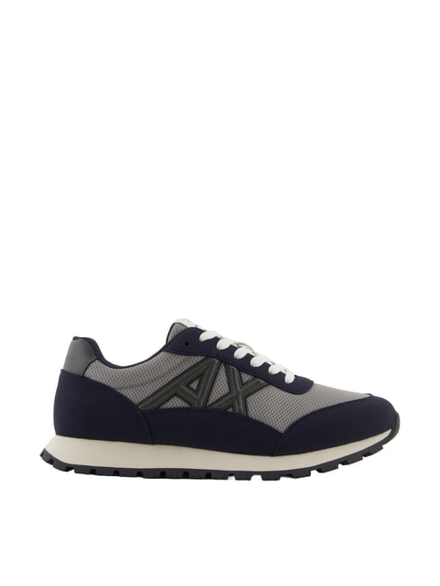 DROP MICROSUEDE Teniși cu logo contrastant bleumarin &icirc;nchis + gri + himeră - Pantofi bărbați
