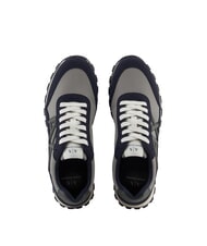 ARMANI EXCHANGE DROP MICROSUEDE Teniși cu logo contrastant bleumarin &icirc;nchis + gri + himeră - Pantofi bărbați - 4