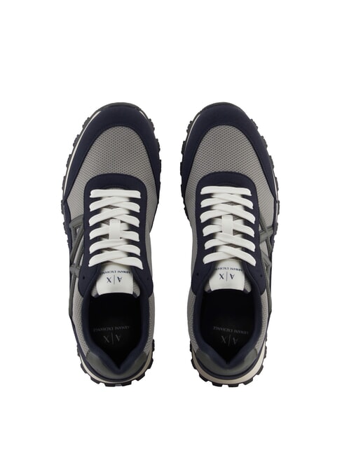 DROP MICROSUEDE Teniși cu logo contrastant bleumarin &icirc;nchis + gri + himeră - Pantofi bărbați