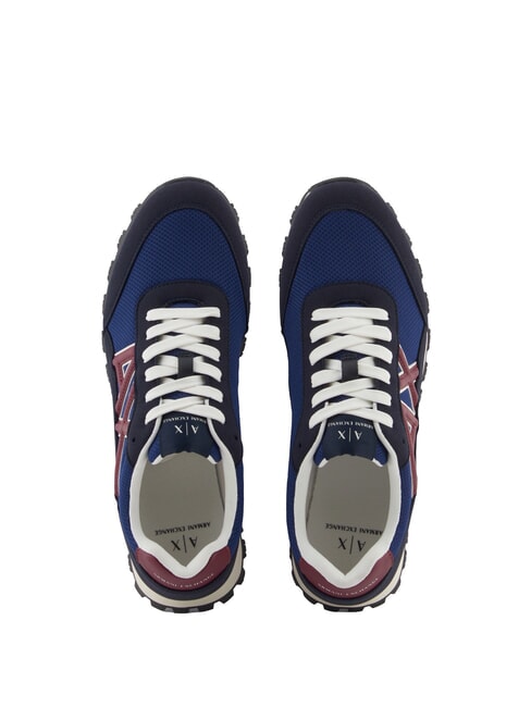 DROP MICROSUEDE Teniși cu logo contrastant bleumarin &icirc;nchis + albastru estate + rodie - Pantofi bărbați