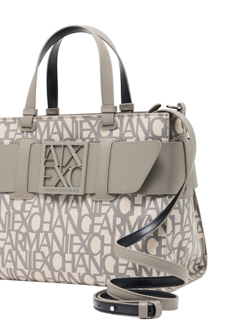 LOGO ALL OVER Geanta de mana cu curea de umar nisip sonor / bas brun - Genți femei