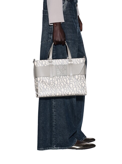 LOGO ALL OVER Geanta de mana cu curea de umar nisip sonor / bas brun - Genți femei