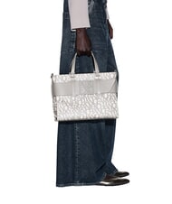 ARMANI EXCHANGE LOGO ALL OVER Geanta de mana cu curea de umar nisip sonor / bas brun - Genți femei - 5