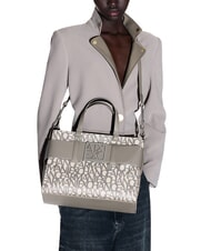 ARMANI EXCHANGE LOGO ALL OVER Geanta de mana cu curea de umar nisip sonor / bas brun - Genți femei - 6