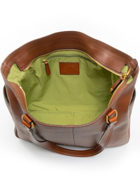 LETIZIA Geantă de cumpărături din piele BROWN - Genți femei